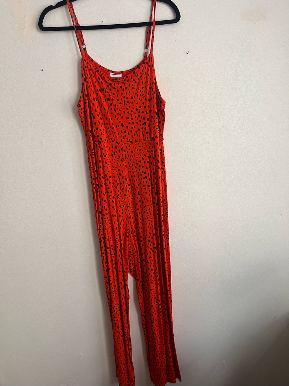 Noisy May Orange and Black Spotted Jumpsuit